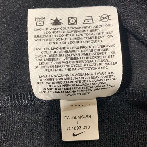 NIKE Pro Combat Hyperwarm Compression Dri-Fit long sleeve shirt silver logo sz L - Picture 8 of 12